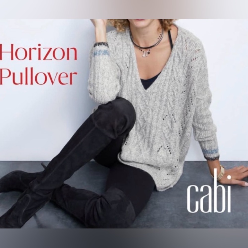 Cabi 3848 Horizon Pullover Fog Grey Oversized Sweater Size S